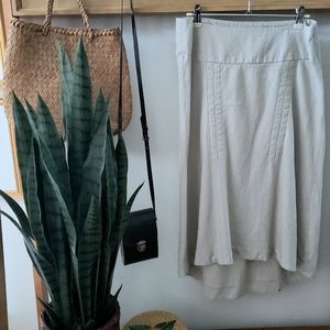 Royal Robbins Khaki Linen High Low Skirt